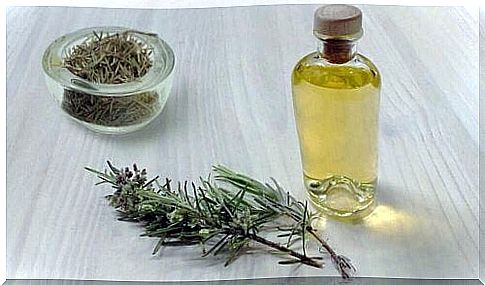 Oil with rosemary.