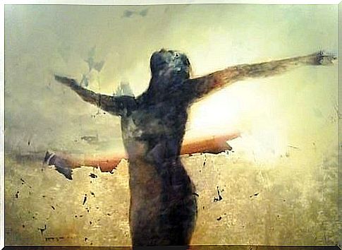 Woman with arms outstretched