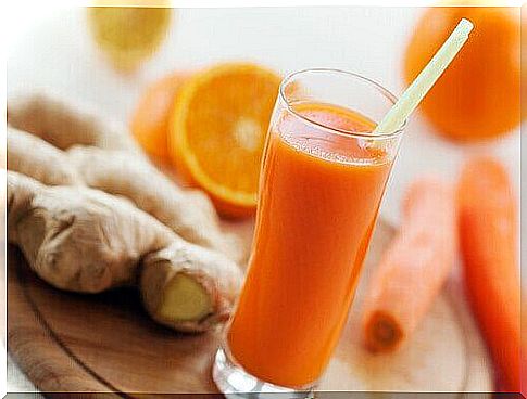 Juice with ginger and carrot