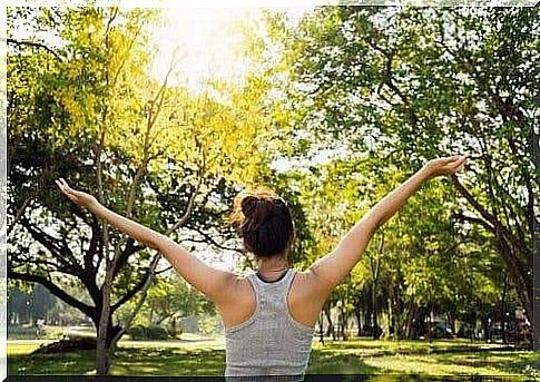 A free woman in nature