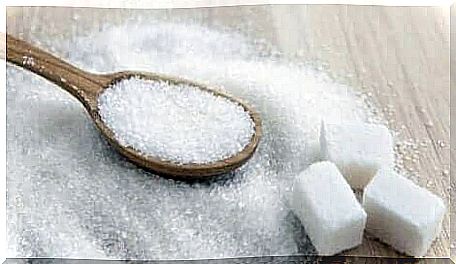 Sugar on a table.