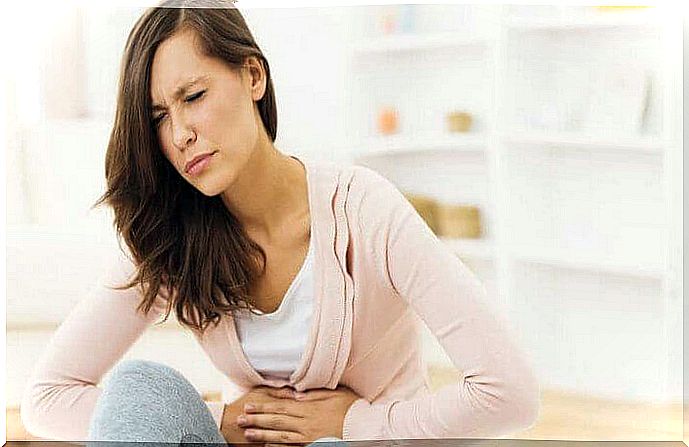 Woman with abdominal pain